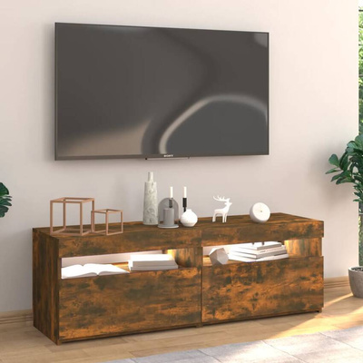 vidaXL Szafka pod TV z oświetleniem LED, przydymiony dąb, 120x35x40 cm wariant 4