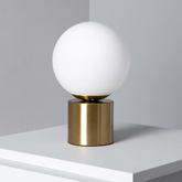 Lampa Stołowa Złota Kula Mleczna Abruzzo Gibis 1xE27