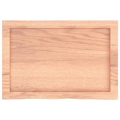 Półka, brązowa, 60x40x(2-4) cm, lakierowane lite drewno dębowe