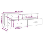 vidaXL Szafka pod TV HAMAR, ciemnoszara, 106x40x40 cm, drewno sosnowe