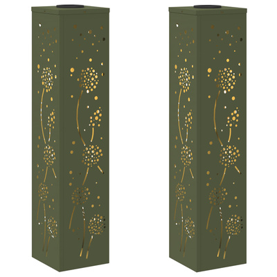 Słoneczna LED lampa na ścieżkę 2 pcs Zielony oliwkowy