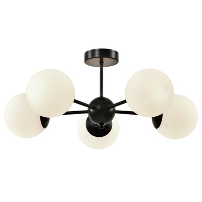 Calari lampa wisząca czarny 5x40W E14 klosz biały 35-37466
