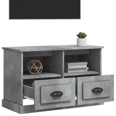 vidaXL Szafka pod TV, szary beton, 80x35x50cm, materiał drewnopochodny