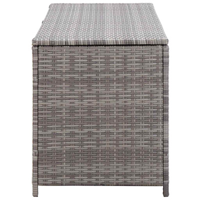 Skrzynia ogrodowa, szara, 150 x 50 x 60 cm, rattan PE