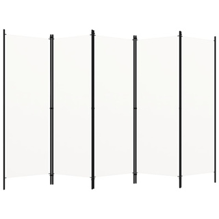 Parawan 5-panelowy, biały, 250 x 180 cm