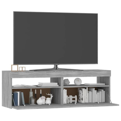 Szafka pod TV z LED, szary dąb sonoma, 120x35x40 cm vidaXL