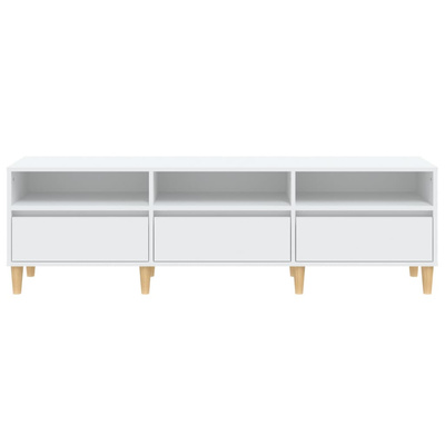 vidaXL Szafka pod TV, biała, 150x30x44,5 cm, materiał drewnopochodny wariant 9