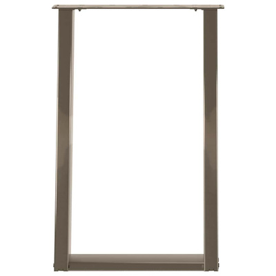Nogi do stołu jadalnego w kształcie litery U 2 szt. Naturalna stal 60x(72-73) cm Stal