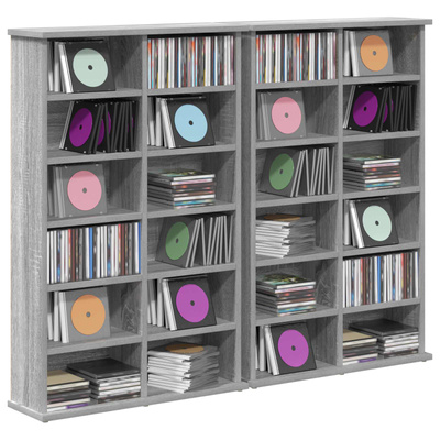 Kabinet na płyty CD 2 szt. Szary Sonoma 60 x 17 x 92 cm