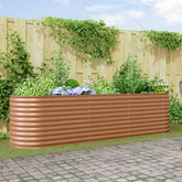 Podniesiony grządka Brązowy 320 x 80 x 81 cm Stal