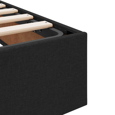 Łóżko otomanowe z przechowywaniem Czarny 100 x 200 cm tkanina