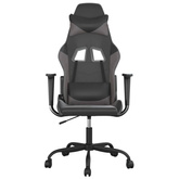 vidaXL Fotel gamingowy, czarno-szary, sztuczna skóra model standard