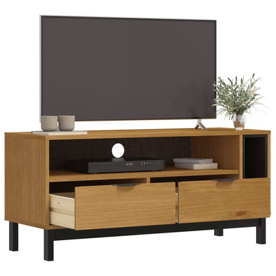 vidaXL Szafka pod TV FLAM, 110x40x50 cm, lite drewno sosnowe