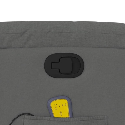 vidaXL Podnoszony fotel masujący, rozkładany, ciemnoszary, tkanina