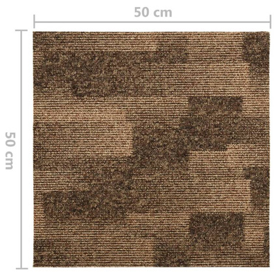 vidaXL Podłogowe płytki dywanowe, 20 szt., 5 m², brązowe