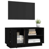 Szafka pod TV, czarna, 80x35x40,5 cm, lite drewno sosnowe vidaXL