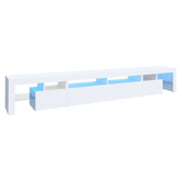 vidaXL Szafka pod TV z oświetleniem LED, biała, 260x36,5x40 cm model standard