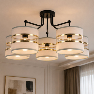 Lampa sufitowa biała/chrom 5xE27 Andy 35-00521