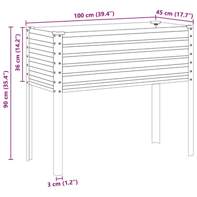 Donica ogrodowa 100x45x90 cm Stal nierdzewna