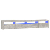 Szafka pod TV z oświetleniem LED, szarość betonu, 240x35x40 cm vidaXL