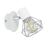 Lampa ścienna kinkiet 1X40W E14 biały abażur chrom VERVE 91-61331