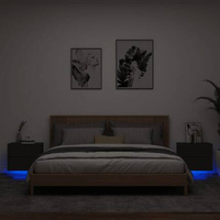 vidaXL Wiszące szafki nocne z LED, 2 szt., czarne