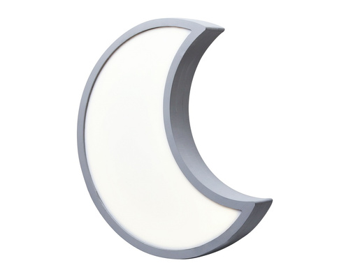 Moon lampa kinkiet szary 12W LED 3000K iq kids klosz biały