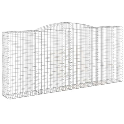 Kosze gabionowe, 10 szt, 400x50x180/200cm, galwanizowane żelazo