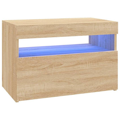 vidaXL Szafka pod TV z oświetleniem LED, dąb sonoma, 60x35x40 cm