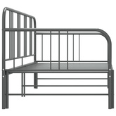 Sofa z wysuwaną ramą łóżka, szara, metalowa, 90x200 cm wariant 4