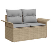 Sofa Ogrodowa z poduszką Beżowy 141 x 62 x 69cm polirattan