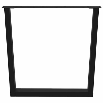 Nogi do stołu jadalnego w kształcie litery V 3 szt. Czarne 80x(72-73,3) cm Stalowe