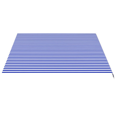 Zapasowa tkanina na markizę, niebiesko-biała, 4,5x3,5 m, poliester