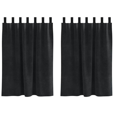 Zasłony zaciemniające 2 pcs Czarny 140 x 140 cm Aksamit