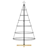 Choinka Stożkowa Świąteczna z podstawą Czarny 154 cm Stal