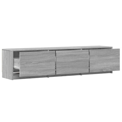 Szafka RTV z LED 165x34x40 cm Szary Sonoma Drewno inżynieryjne