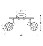 Lampa sufitowa listwa ścienna czarna klosz miedziany Acrobat 92-22202