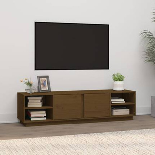 vidaXL Szafka pod TV, miodowy brąz, 156x40x40 cm, lite drewno sosnowe
