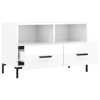 vidaXL Szafka pod TV, biała, wysoki połysk, 80x36x50 cm model standard