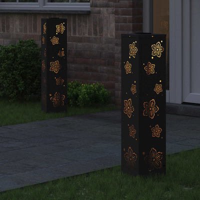 Słoneczna LED lampa na ścieżkę 2 pcs Czarny