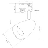 Lampa reflektor na szynoprzewód OVO T Black Gold, IP20, czarna, pierścień złoty EDO777235 EDO Solutions