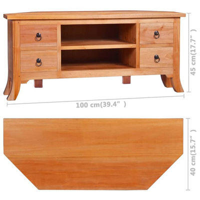 vidaXL Szafka pod TV, 100x40x45 cm, lite drewno mahoniowe