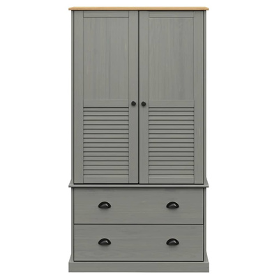 Szafa VIGO, szara, 90x55x170 cm, lite drewno sosnowe
