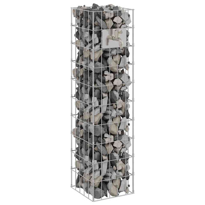 Kran Gabionowy Srebrny 25 x 25 x 100 cm Stal nierdzewna