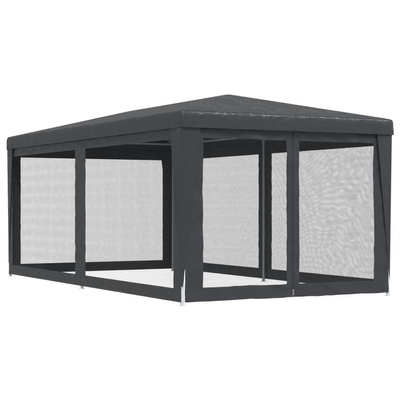Namiot imprezowy z 6 ścianami z siatki, antracyt, 3x6 m, HDPE