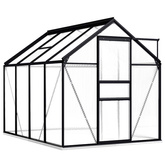 Szklarnia z ramą podstawy, antracytowa, aluminiowa, 4,75 m?