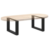 Nogi do stolika kawowego w kształcie litery U 2 szt. Czarne 50x(30-31) cm Stal
