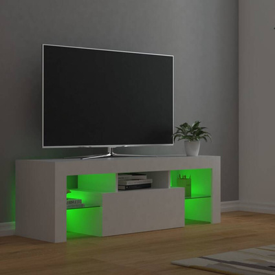 vidaXL Szafka pod TV z oświetleniem LED, biała, 120x35x40 cm