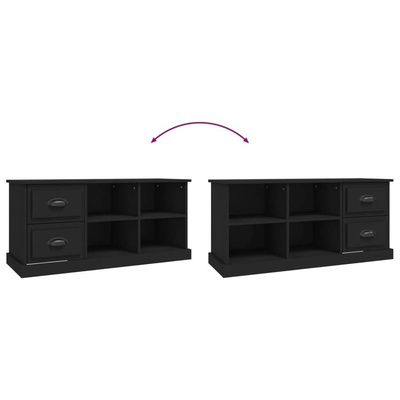 vidaXL Szafka pod TV, czarna, 102x35,5x47,5cm, materiał drewnopochodny
