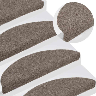 Maty na schody samoprzylepne 10 szt. 56x17x3 cm beżowe półokrągłe
